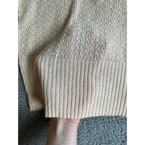 Hollister Sweater Large Crop Scoop Neck Pullover Pink Cream Y2K Coquette Ballet - Picture 8 of 16